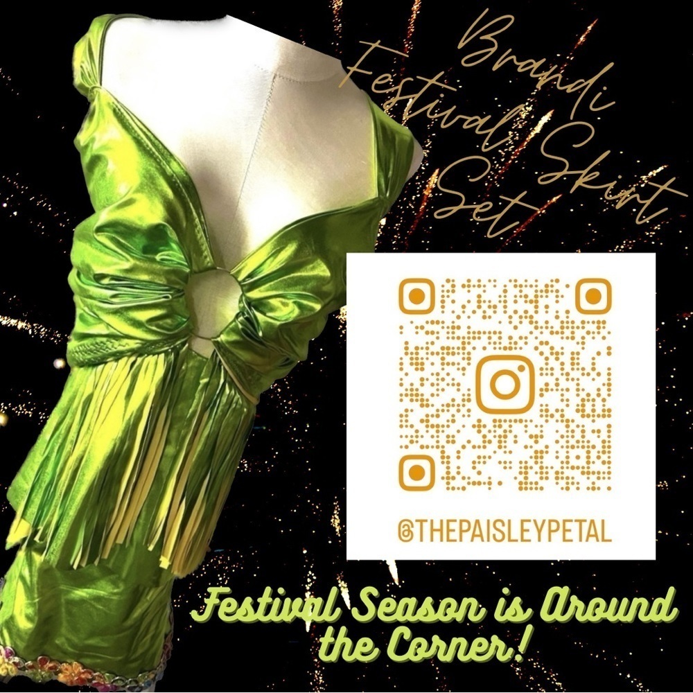 𝅺FESTIVAL FRINGE TOP AND SKIRT SET